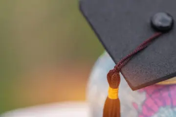 close up shot of a graduation hat